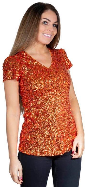 Glitter shirt dames sale